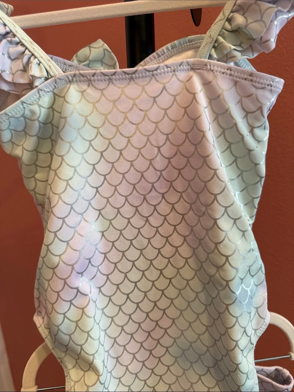 Janie and Jack Pastel Mermaid Scale One-Piece Swimsuit with tail cover up bottom